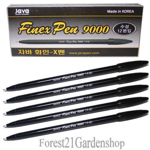 x12 JAVA 0.3mm  Fine X Pen 9000 Water Based Ink  - Black (12Pcs) 1 Dozen