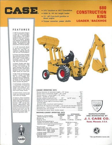 Equipment Brochure - Case - 680 - Construction King Loader - c1966 (E2138)