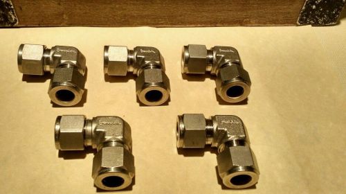 (5)- swagelok ss-810-9. (1/2&#034; elbow unions) for sale