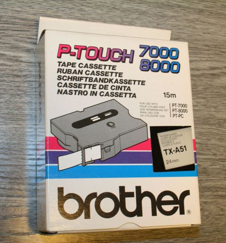 TX-A51 BROTHER Tape casette for P-touch label printer BLACK on GRAY