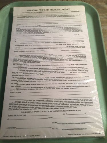 LOT 6 OF 10~LIVE AUCTION~AUCTIONEER FORMS &amp; CONTRACTS LOT~CARBONLESS 2 PARTS~USA