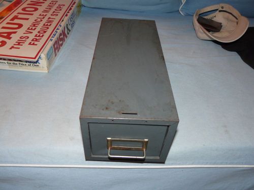 Vintage Gray Metal 1 Drawer Card File Cabinet Gray Index File Industrial