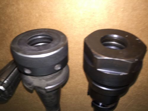 (2) NMTB40 TG100 tool holders with 1&#034; and 1/2&#034; collets