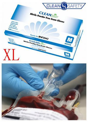 Blue Nitrile 5mil Powder Free Examination Disposable Gloves (10boxes/case) - XL