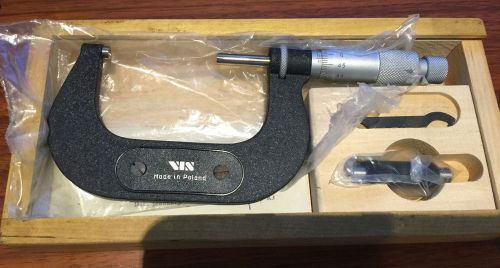 VIS Outside Micrometer With Lock  Made In Poland 50 - 75 mm .01mm Metric w/ Case