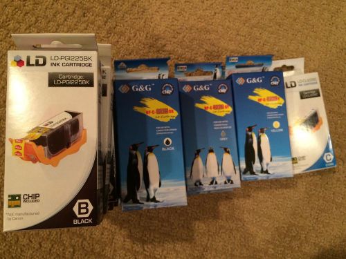 G&amp;G LD Canon Printer Ink Lot of 13 NP-C-0226 NP-C-0225 LD-PGI225BK LD-CLI226C