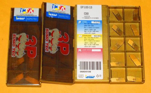 Iscar carbide milling inserts gip 3.00e-0.20 ic808 40 pcs new 115 for sale