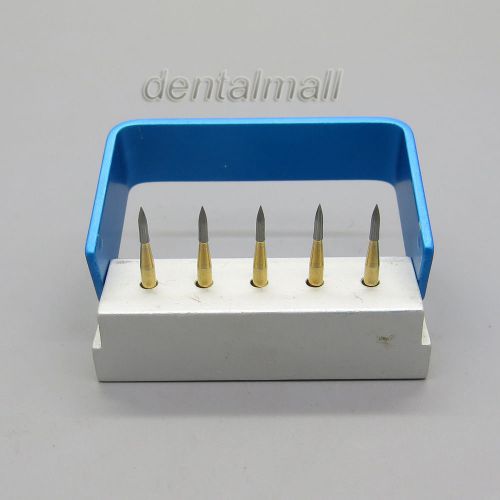 5Pcs SBT TF #7902 Dental Trimming &amp; Finishing Gold Plated Burs 12 Bladed Needle
