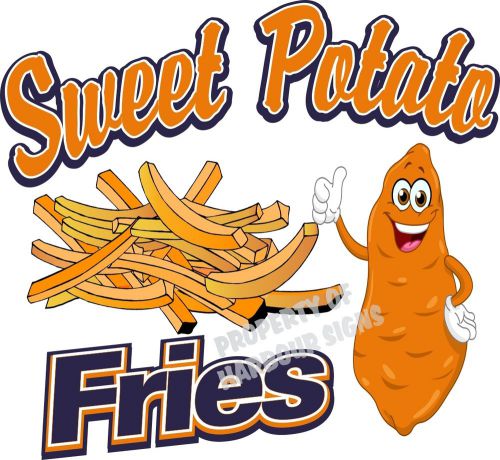 Sweet Potato Fries Concession Decal 18&#034; Restaurant Food Truck Van Vinyl Menu