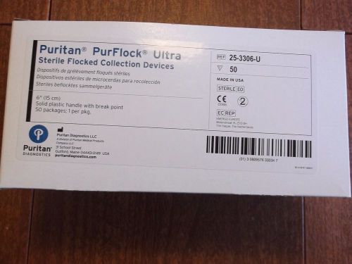 PuritanPurFlock Ultra sterile flocked collection devices 6&#034; QTY- 50 sealed packs