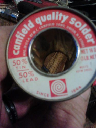 50/50 solder, Canfield, 1 lb roll, 1/8 inch solid for stained glass, etc. NOS!