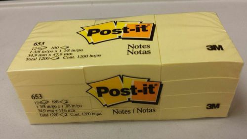 Post-it Notes 1 3/8 X 1 7/8 Inches, Yellow, 12-Pads/Pack