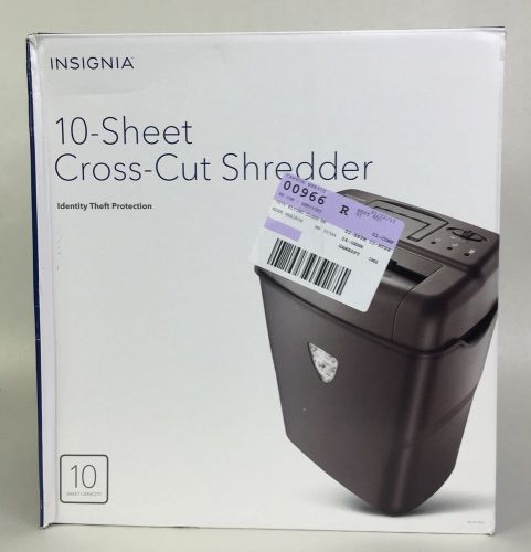 INSIGNIA 10 SHEET CROSS-CUT SHREDDER, MODEL NS-PS10CC -  NIB
