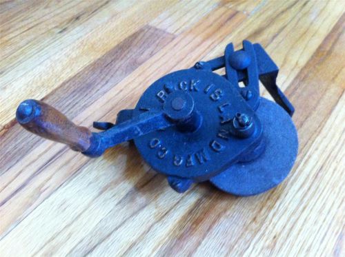 Vintage Antique Rock Island MFG. Co. ILL Large Vise Clamp Sharpening Tool Stone