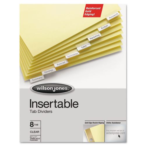 Gold pro insertable tab index, clear 8-tab, letter, buff sheets for sale