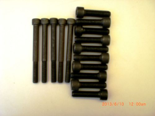 Mixed set of 15 socket head cap screw 1/2&#034; - 13 x 1-3/4&#034; and 3/8&#034; - 16 x 3-3/4&#034;. for sale