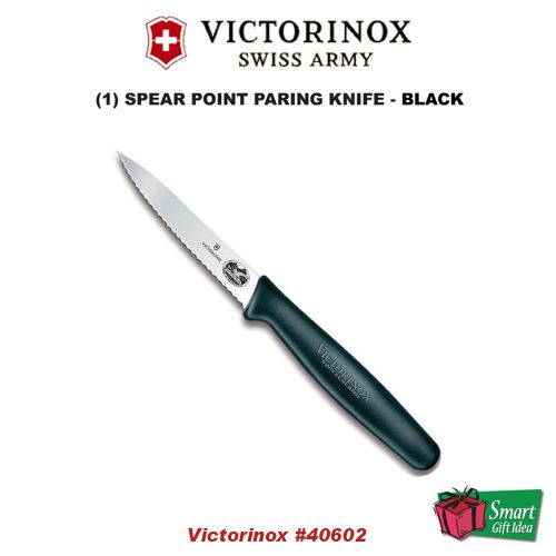 Victorinox wavy edge paring knife, 31/4&#034; w/ black nylon handle #40602 for sale