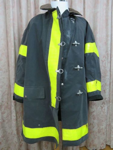 Vintage boston fire firefighters turnout bunker coat jacket worn on duty long for sale