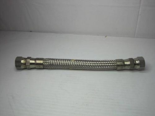 8165 Stainless Steel Braided -08 Hydraulic Hose 9 1/2&#034; Length FREE Ship Cont USA
