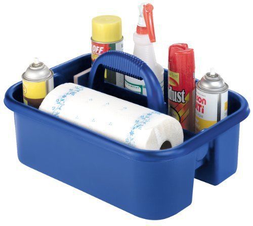 Akro-Mils 09185 BLUE Plastic Tote Caddy, 14-Inch by 18-Inch by 9-Inch, Blue