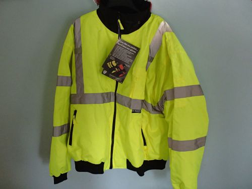 M-safe high visibility bomber jacket (5x-large) ansi-107 class 3 compliant for sale