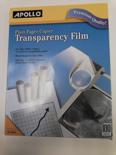 Apollo Plain paper Transparency Film NEW IN BOX