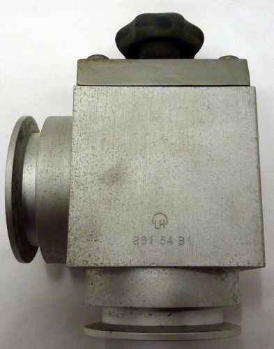 Lh leybold-heraeus 281-54-b1 90 deg manual angle valve elbow vacuum fitting for sale