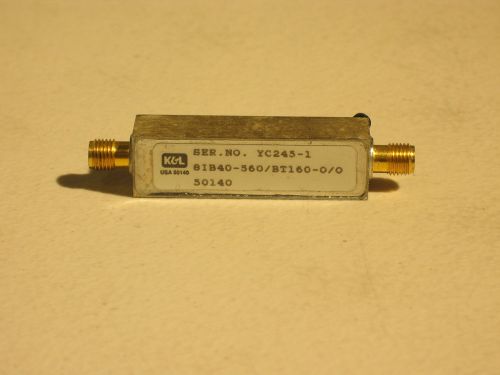 K&amp;L 8IB40-560/BT160-0/0 Bandpass Filter CF 560MHz BW 160MHz