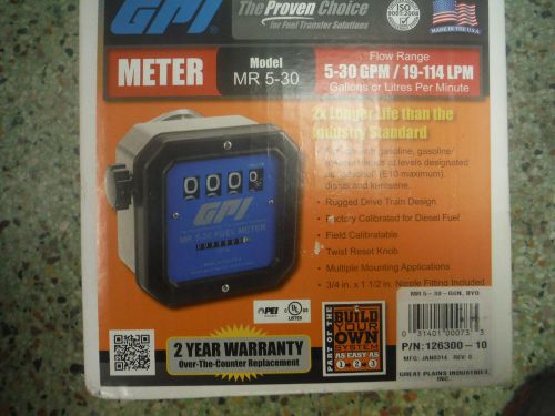 Gpi flow meter, model# mr 5-30, 5-30 gpm, for sale