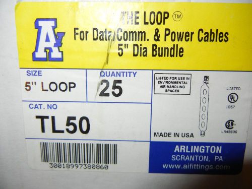 Qty-25   5&#034; The Loop, Arlington TL50 Loop Hanger, PVC, Max Cap 75Lb, NEW