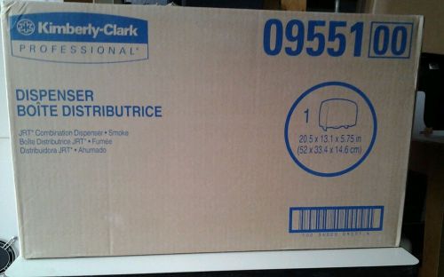 Kimberly-clark jrt combo tissue dispenser smoke # 9551  kcc-09551 new for sale