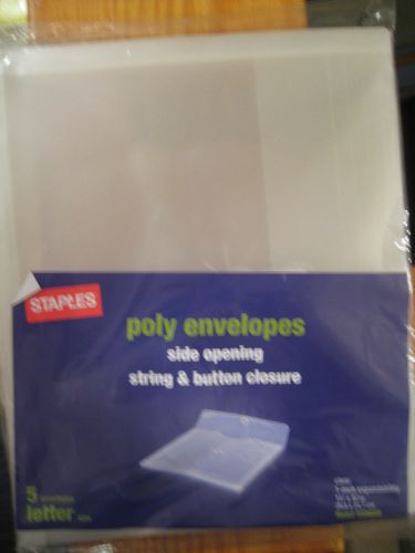 Staples Poly Envelopes w/ Side Opening, Letter, Clear, lot of 32