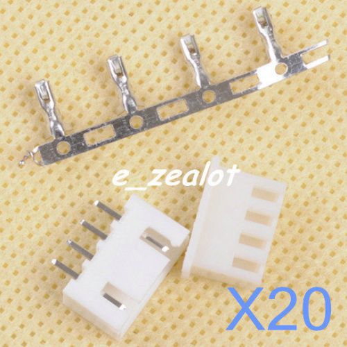 20pcs white 4 pins Connector leads Head XH2.54 2.54mm connector kit DIP Perfect