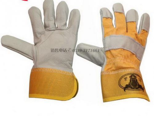 1 pair Yellow TIG Mig Welding WELDERS Work Soft Cowhide Leather Gloves - 25cm G
