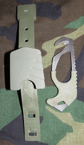 Safety Rescue Knife Gerber with Holster, Strap, Clip  Military Seatbelt V Cutter