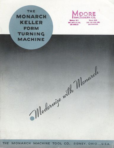 1937 MONACH KELLER FORM TURNING MACHINE SALES BROCHURE