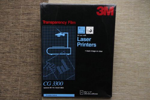 NEW 3M CG3300 Transparency Film for Laser Printers 50 Count Box CG 3300 SEALED