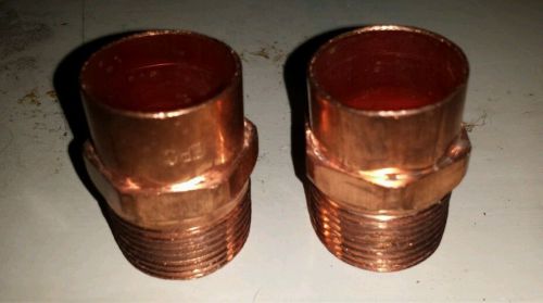2 NEW 1 INCH COPPER PIPE FITTINGS FOR HEATING AND PLUMBING.