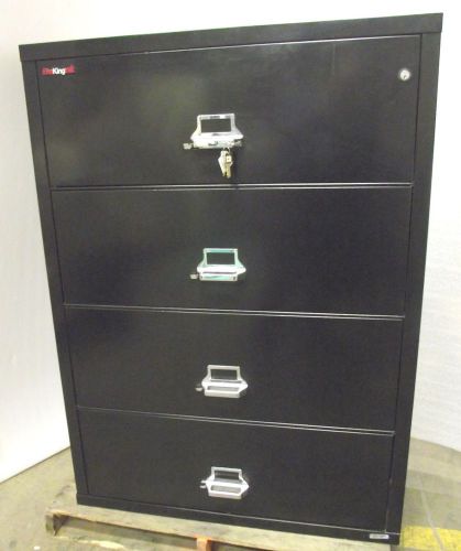 FireKing Fireproof Lateral File Cabinet  4-Drawer 38&#034;  (Black) #1 / Warranty