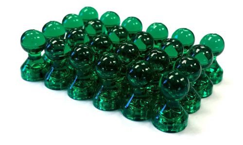 24 Green Magnetic Push Pins - Perfect Fridge Magnets, Whiteboards, and Maps