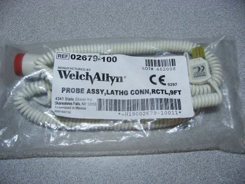 New Welch Allyn PROBE ASSY, LATHG CONN , RCTL 9FT # 02679-100 New &amp; Sealed