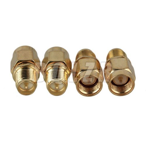 Bqlzr sma male to rpsma female rf connector set of 4 yellow for sale