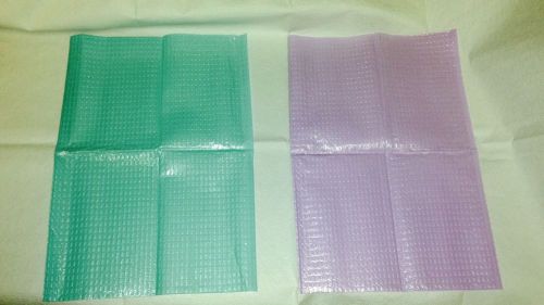 Medical Bibs, 2 Ply Tissue/ Poly, Color Teal(125) + Lavender(125) =250 per/ case