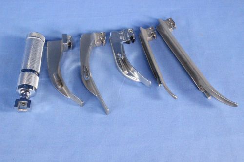 Welch allyn laryngoscope set with miller blades and warranty for sale