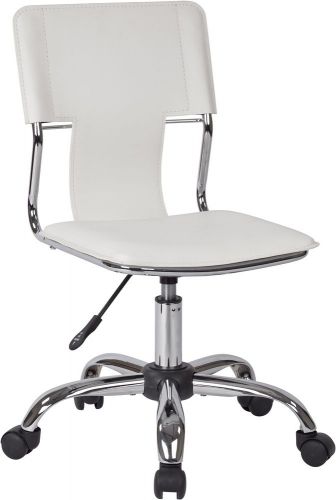 Contemporary Adjustable Armless Swivel Task Chair Home Office Supplies White