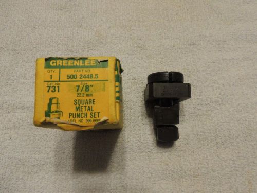 Greenlee 7/8&#034; Square Metal Punch Set Knockout Punch Set No 731