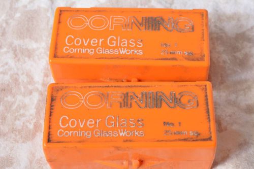 2 PACKS OF CORNING No.1  25mm sq. CORNING COVER GLASS