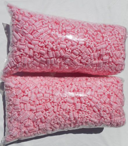 2 Anti Static 8.0 gallons PINK POPCORN PACKING PEANUTS NEW FREE FAST SHIP