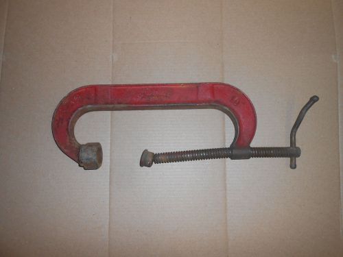 Vintage heavy duty c clamp 10&#034; jorgenson large wood working metal shop project for sale