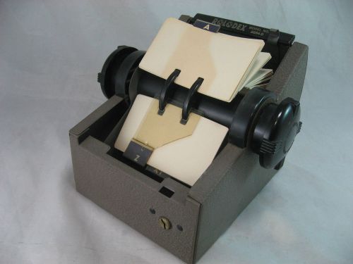 Rolodex 2254D Art Deco Filing Metal Roll Top Rotary Index Cards Vintage USA MADE